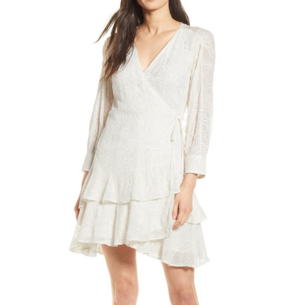 ALLSAINTS Keva Palmer White wrap Dress
